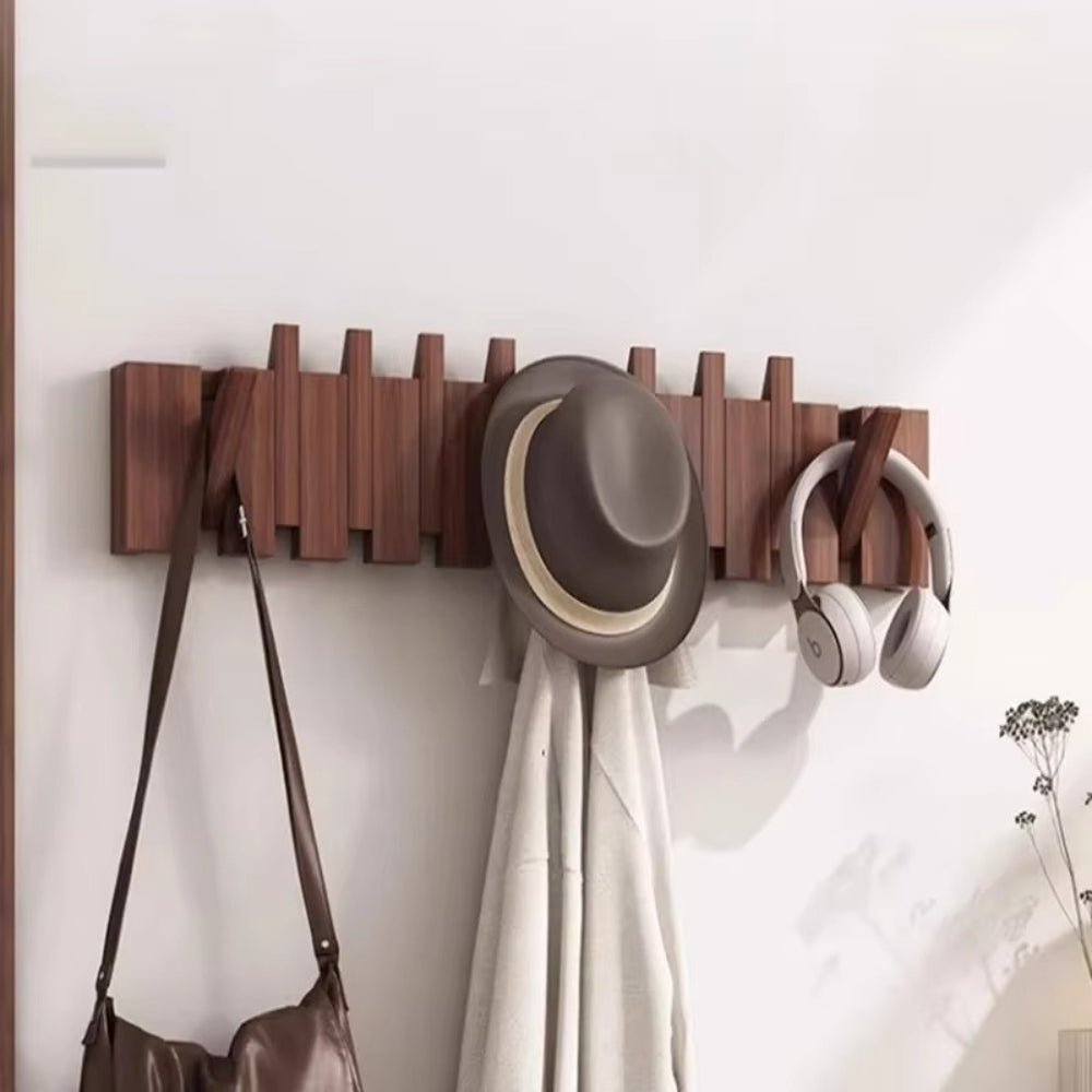 Space Saving Wooden Flip Hanger Wall Rack