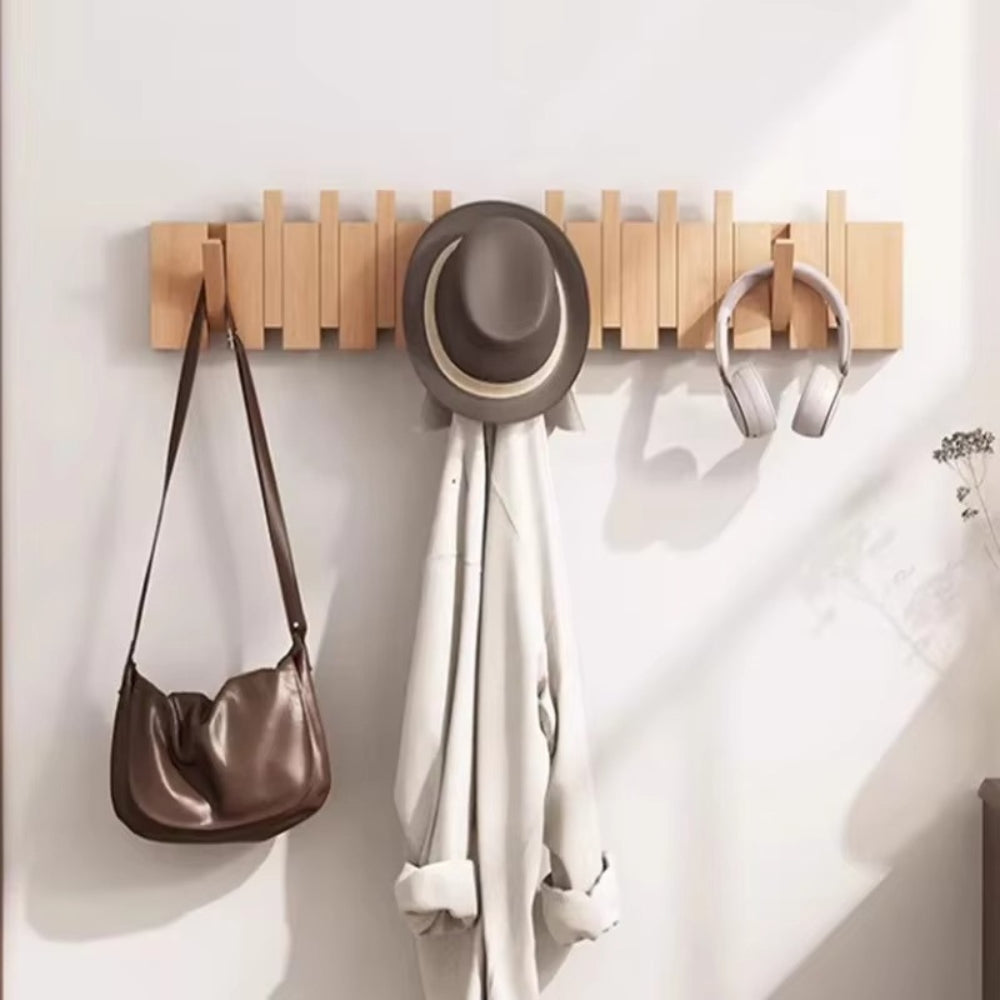 Space Saving Wooden Flip Hanger Wall Rack