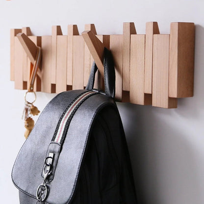 Space Saving Wooden Flip Hanger Wall Rack