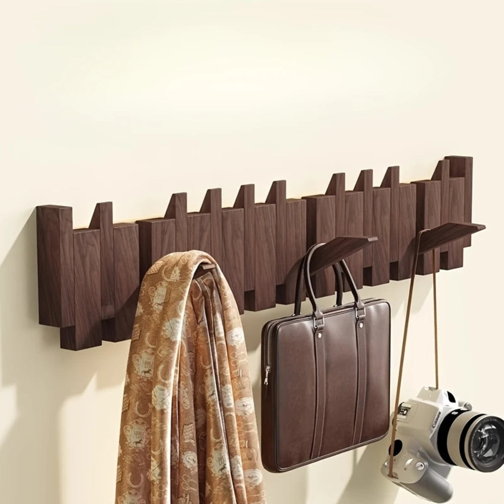 Space Saving Wooden Flip Hanger Wall Rack