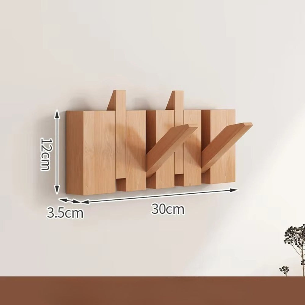 Space Saving Wooden Flip Hanger Wall Rack - Fesara