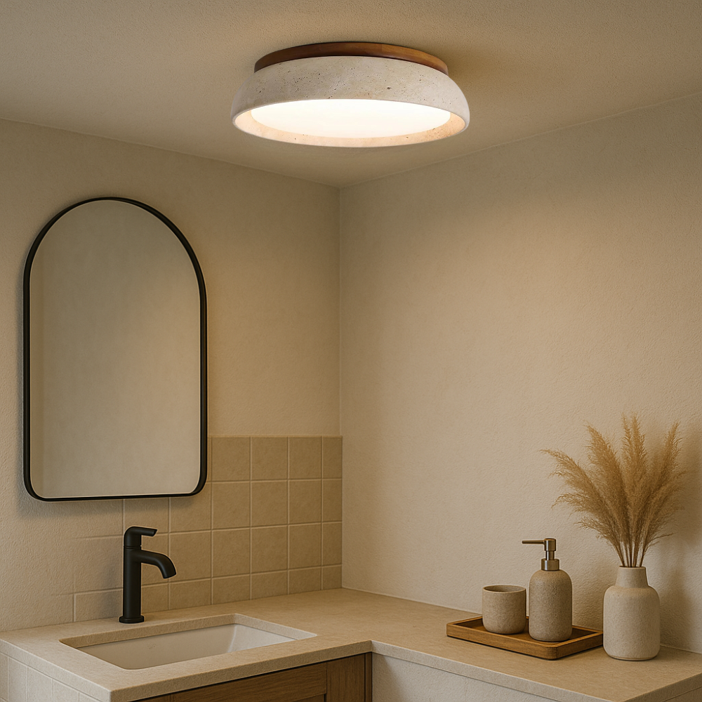 Elegant Stone Effect Ceiling Light - Fesara