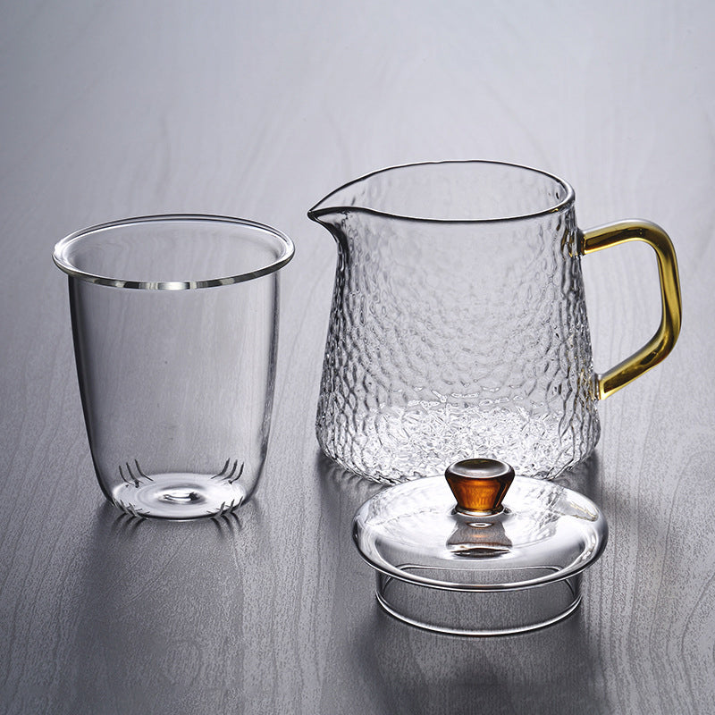 Premium Glass Teapot with Strainer and Gold Handle