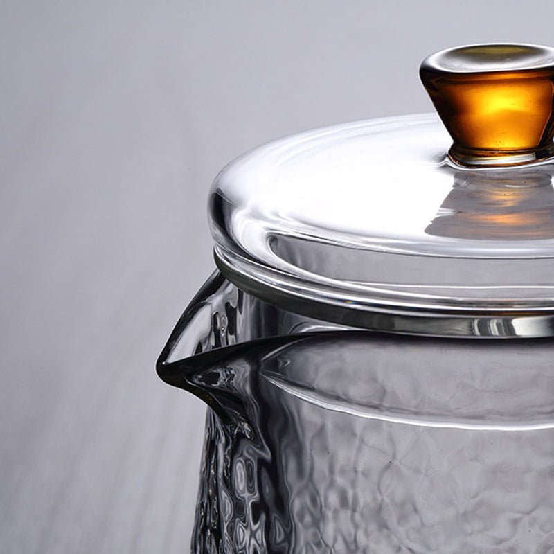 Premium Glass Teapot with Strainer and Gold Handle