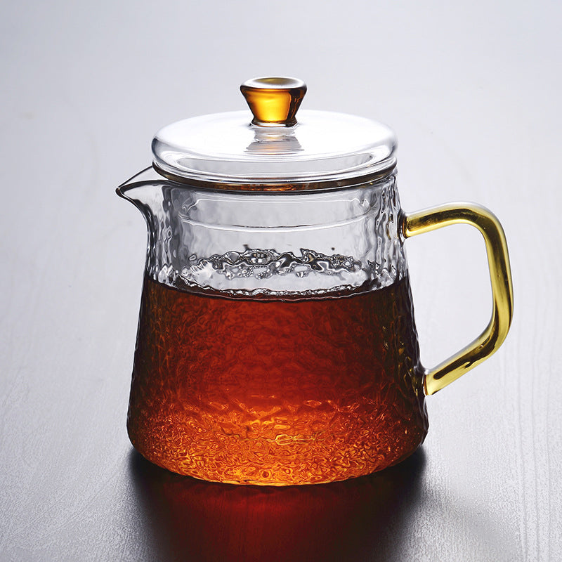 Premium Glass Teapot with Strainer and Gold Handle