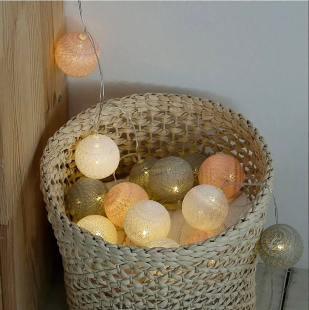 Fluffy White Cotton String Decor