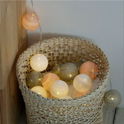 Fluffy White Cotton String Decor
