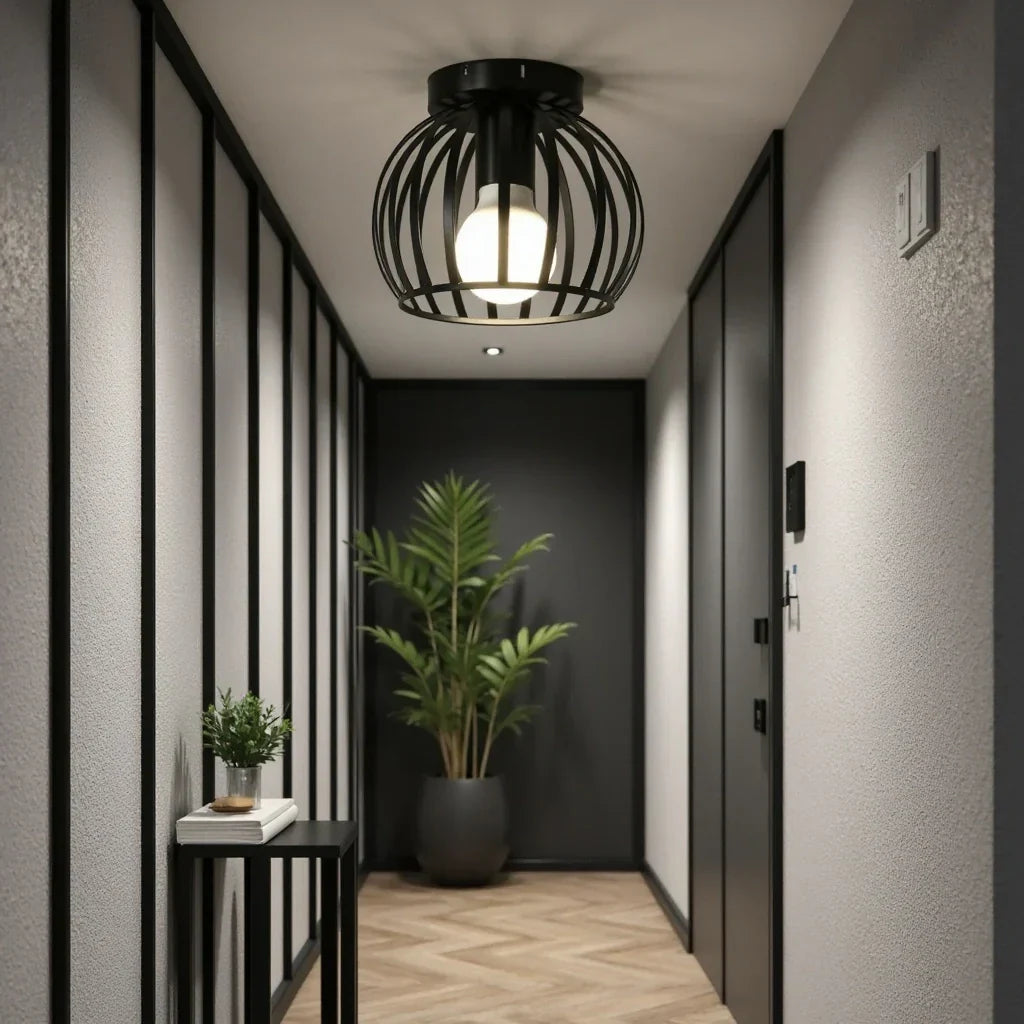 Metal Commercial Ceiling Light Black