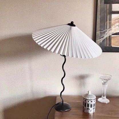 Elegant Wooden Table Lamp with Fabric Shade