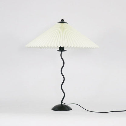 Elegant Wooden Table Lamp with Fabric Shade