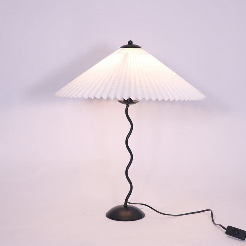 Elegant Wooden Table Lamp with Fabric Shade