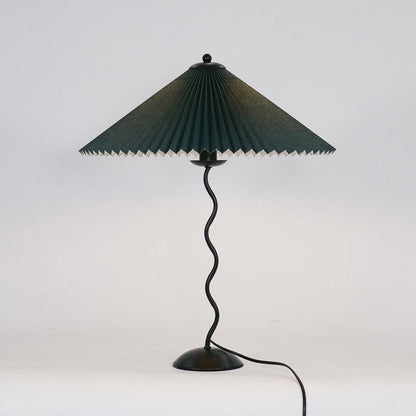 Elegant Wooden Table Lamp with Fabric Shade