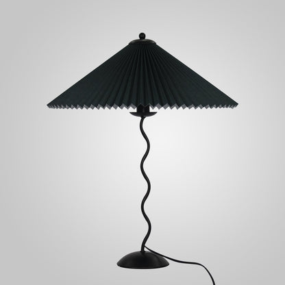 Elegant Wooden Table Lamp with Fabric Shade