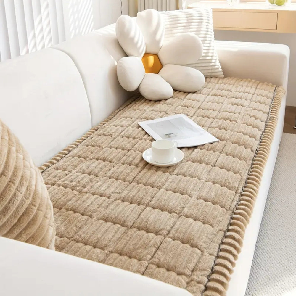 Soft Couch Cover with Ruffled Trim