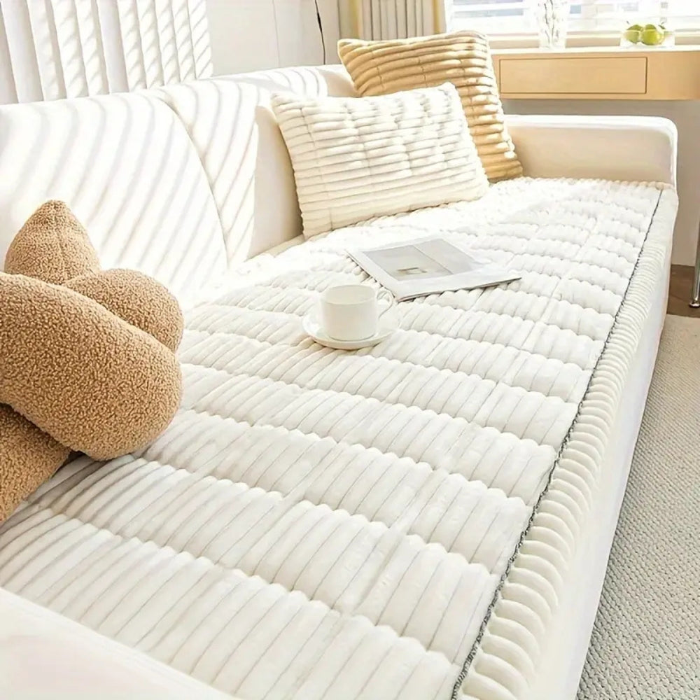 Soft Couch Cover with Ruffled Trim