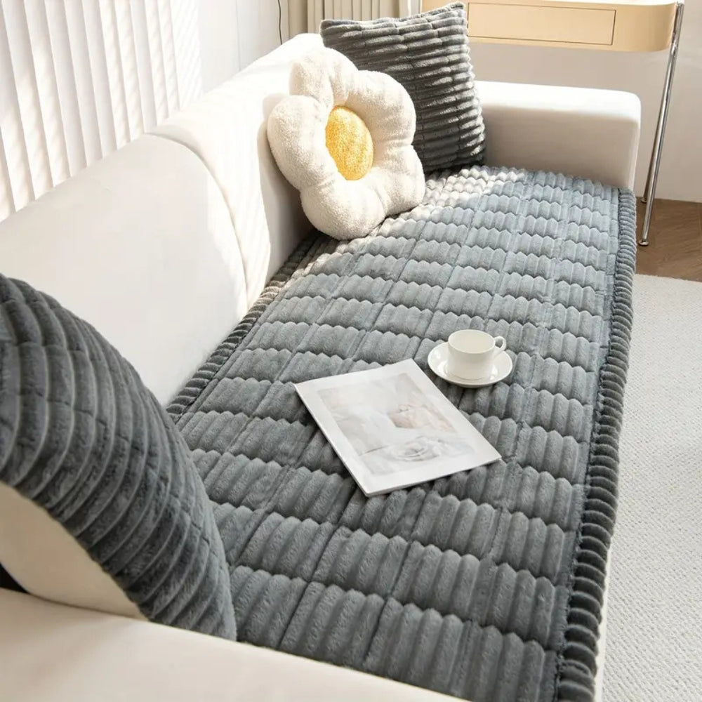 Soft Couch Cover with Ruffled Trim