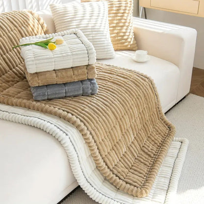 Soft Couch Cover with Ruffled Trim