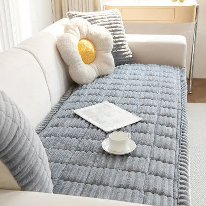 Soft Couch Cover with Ruffled Trim