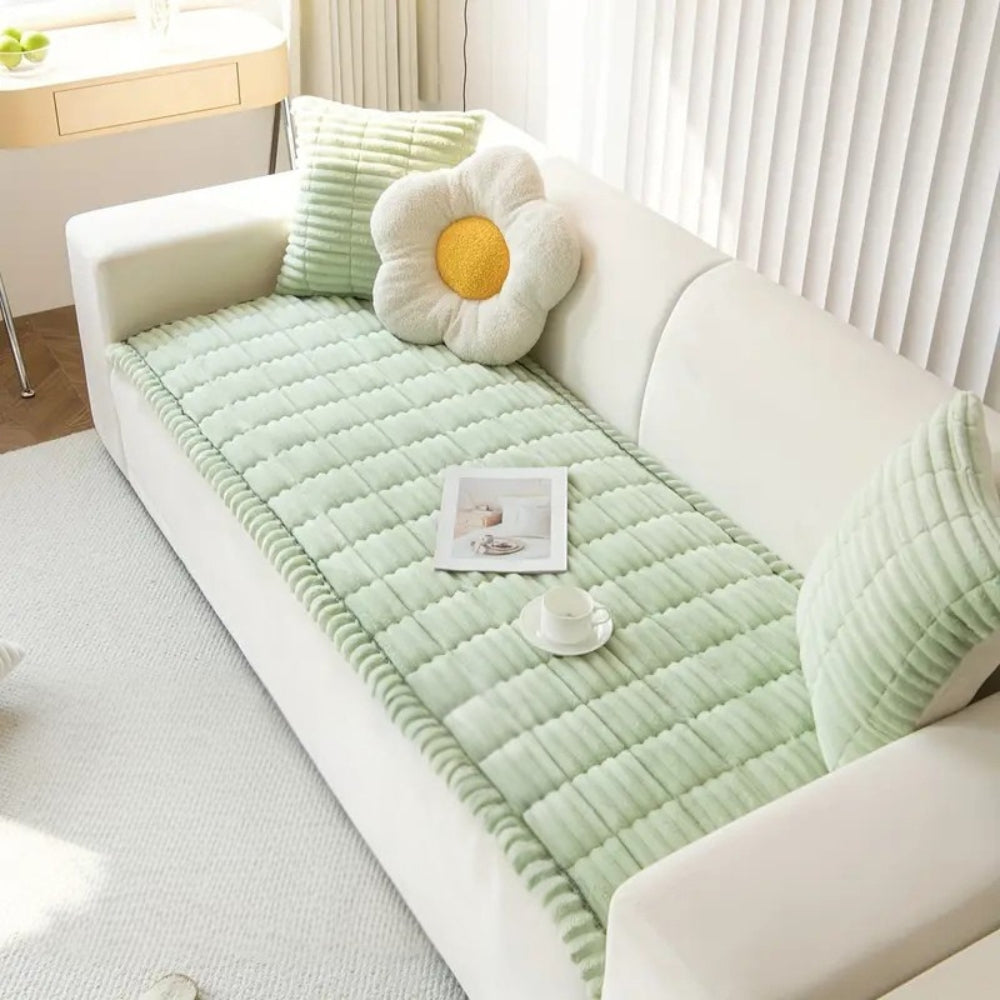 Soft Couch Cover with Ruffled Trim