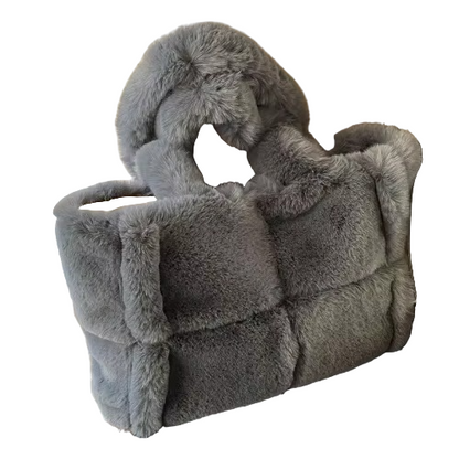 Luxury Faux Fur Tote Bag for Women - Fesara