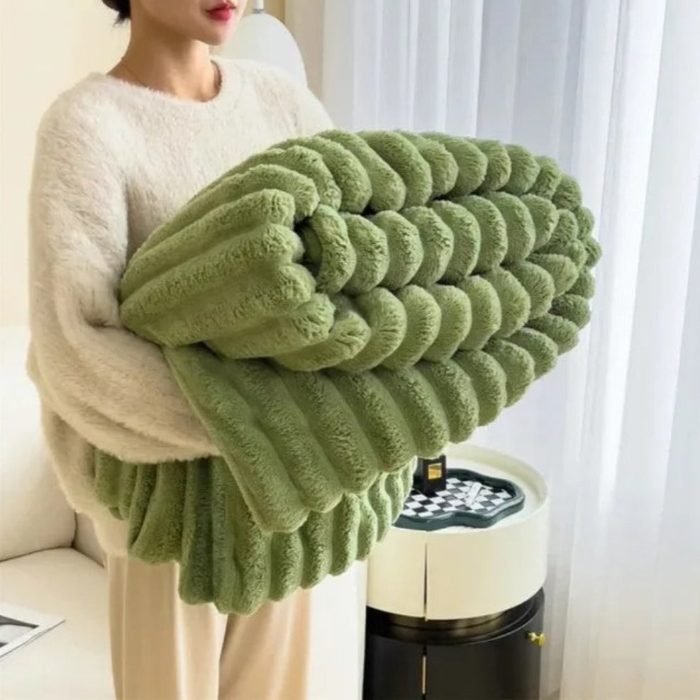 Plush Textured Throw Blanket Cozy All Season Home Decor