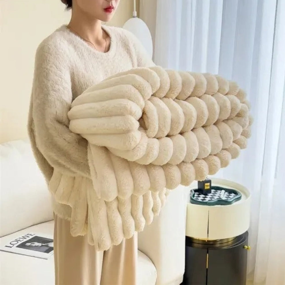 Plush Textured Throw Blanket Cozy All Season Home Decor