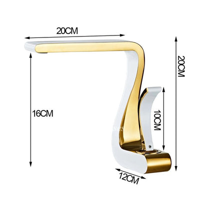 Sleek Gold Single Handle Bathroom Faucet Modern Brass Finish