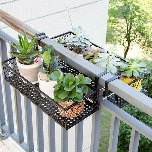 Space Saving Outdoor Planter Box for Balcony Rails - Fesara