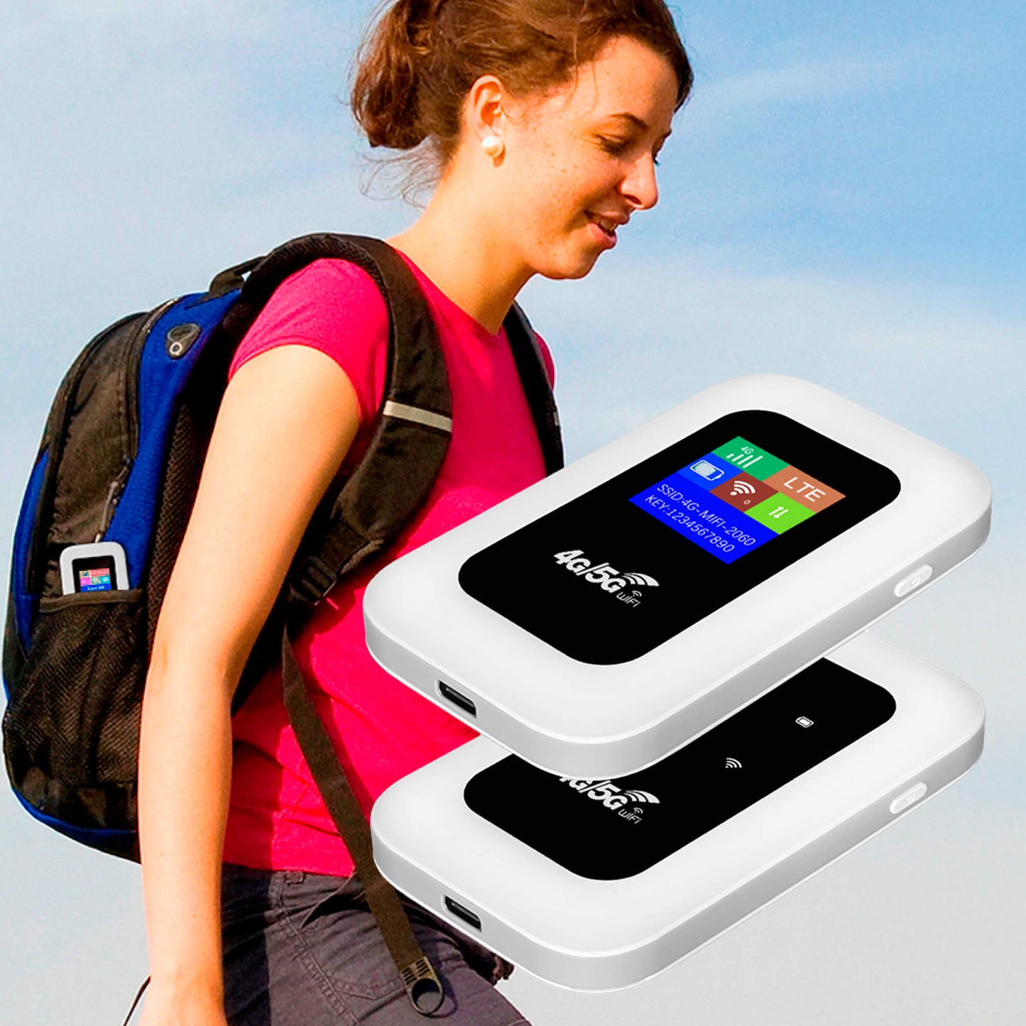 Compact 5G Mobile Wi-Fi Router for Fast Home Travel Use