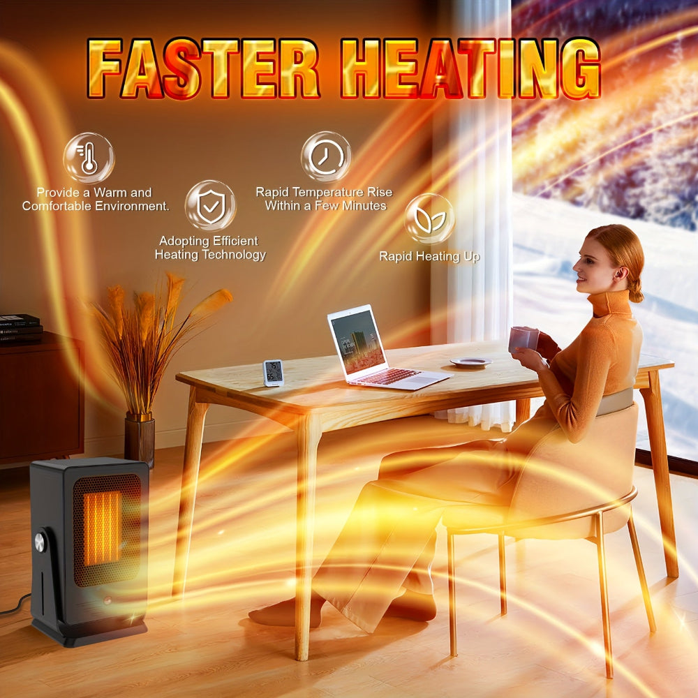 Portable Electric Space Heater Adjustable Thermostat 6