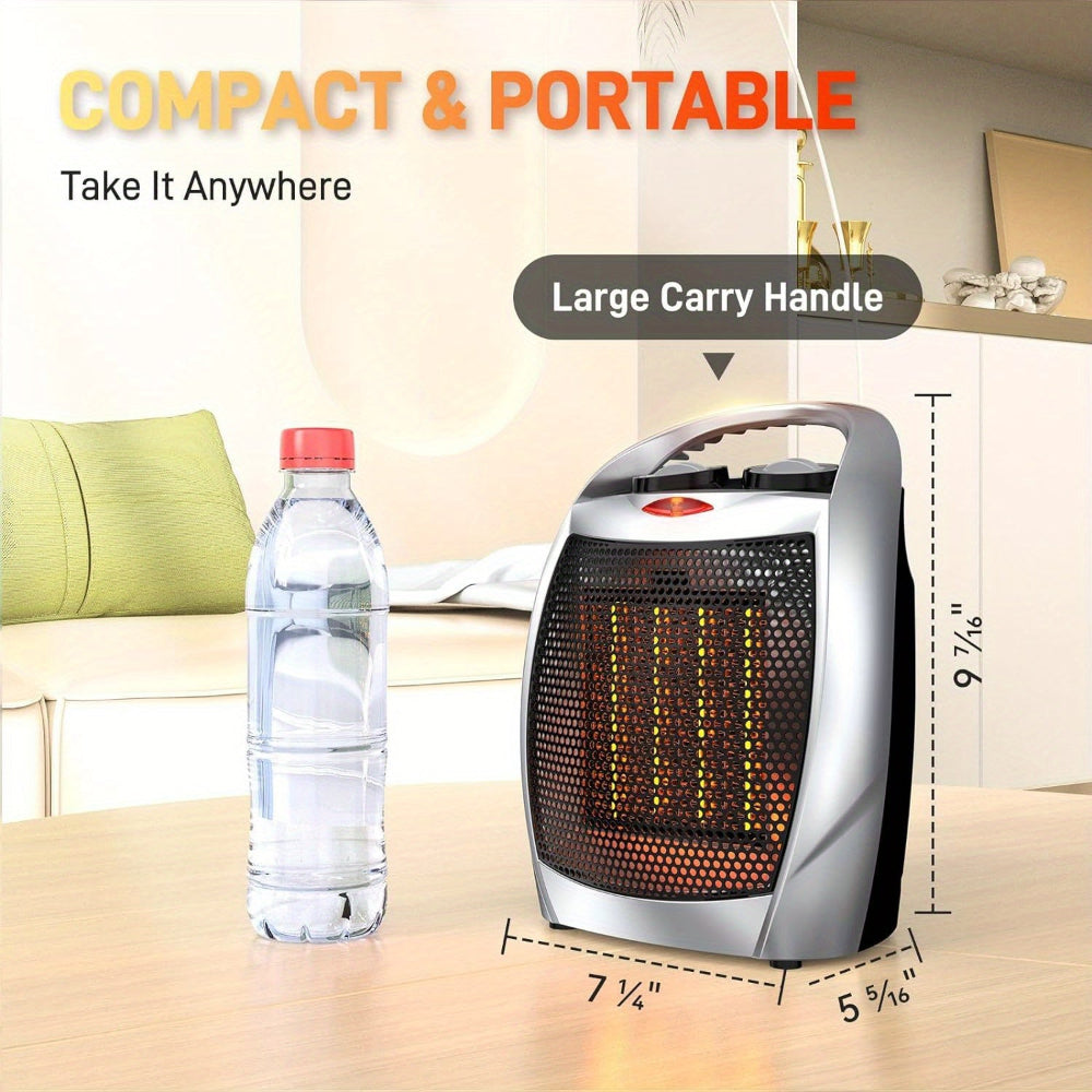 Portable Electric Space Heater Adjustable Thermostat Indoor Use 2