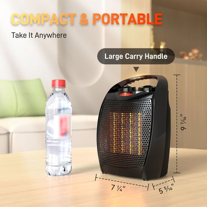 Portable Electric Space Heater Adjustable Thermostat Indoor Use 5