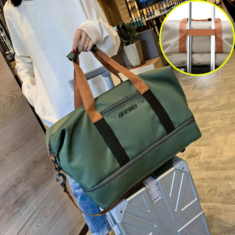 Portable Gym Bag with Shoe Compartment and Wet/Dry Separator for Travel - Durable Fitness Tote 2