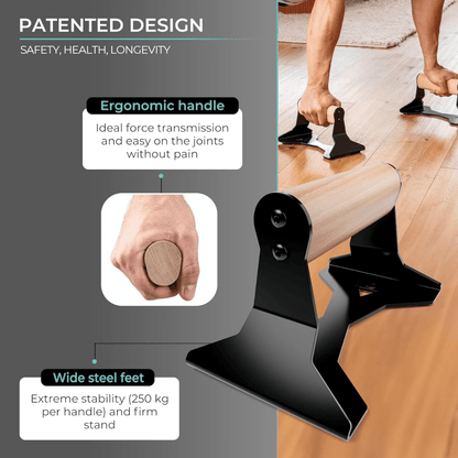 PowerGrip – ergonomic wooden push-up parallels with steel core for push-ups 3