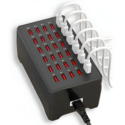 Compact 30 Port USB Charging Hub with Fast Charge