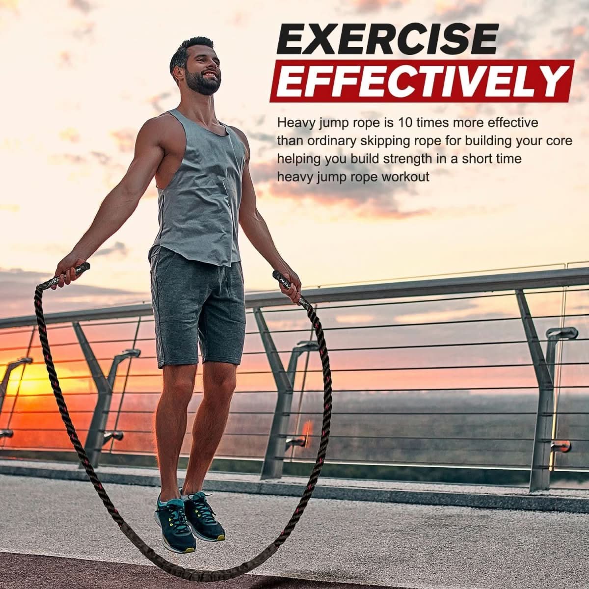 Powerjump – Adjustable weighted jump rope for cardio and strength training 4