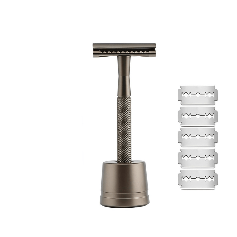 Premium 5 Blade Razor Set in Gold, Silver, Black - Fesara