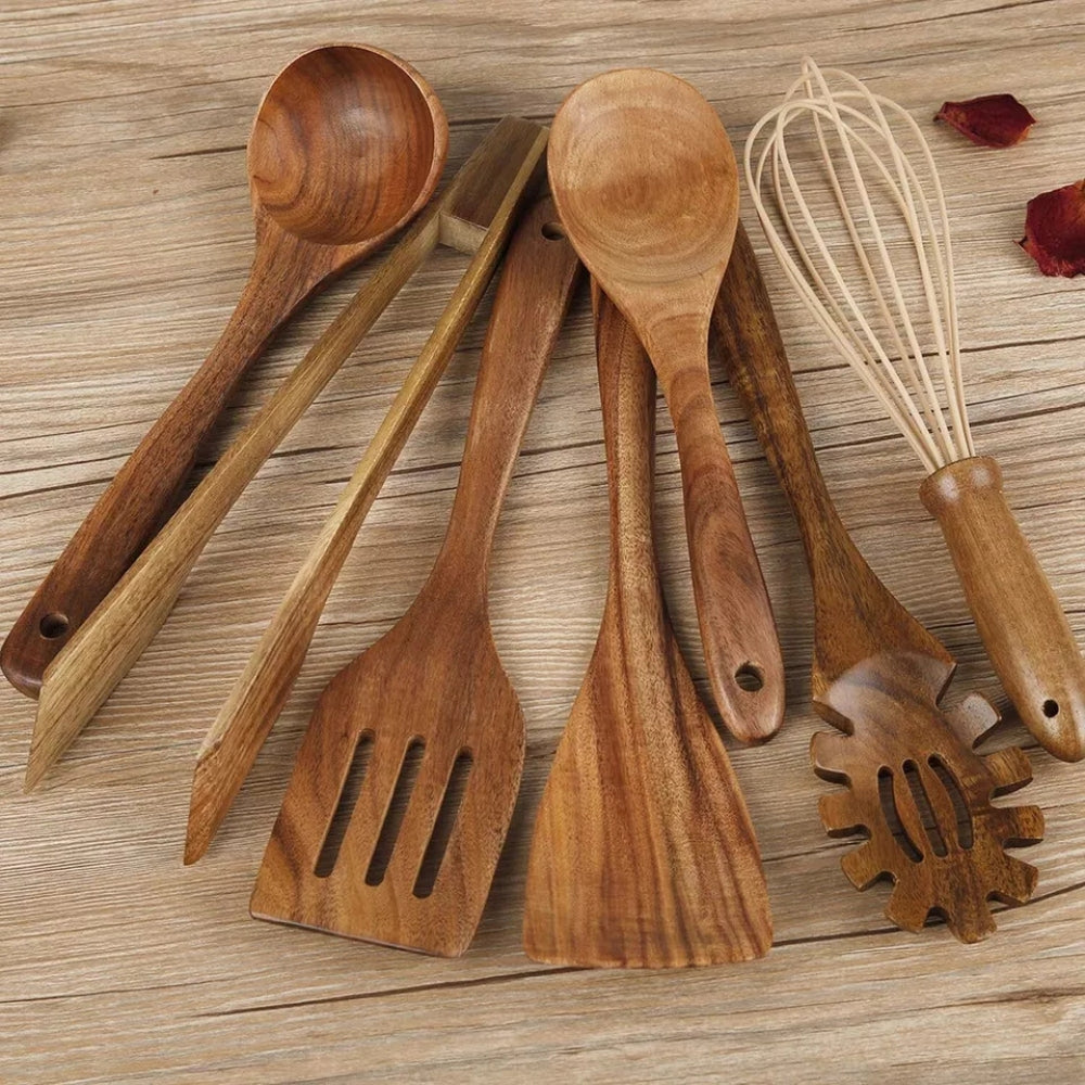 Natural Wood Kitchen Tool Set for Daily Use - Fesara