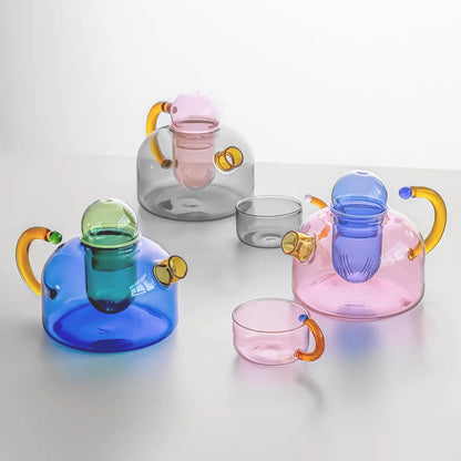Beautiful Glass Deluxe Tea Set for Home Use - Fesara