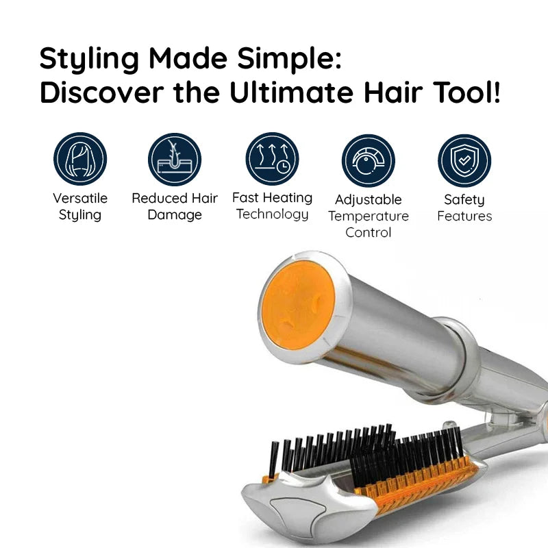 Dual Function Rotating Styling Iron Brush