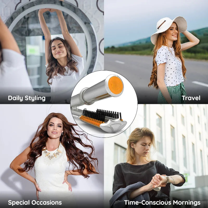 Dual Function Rotating Styling Iron Brush