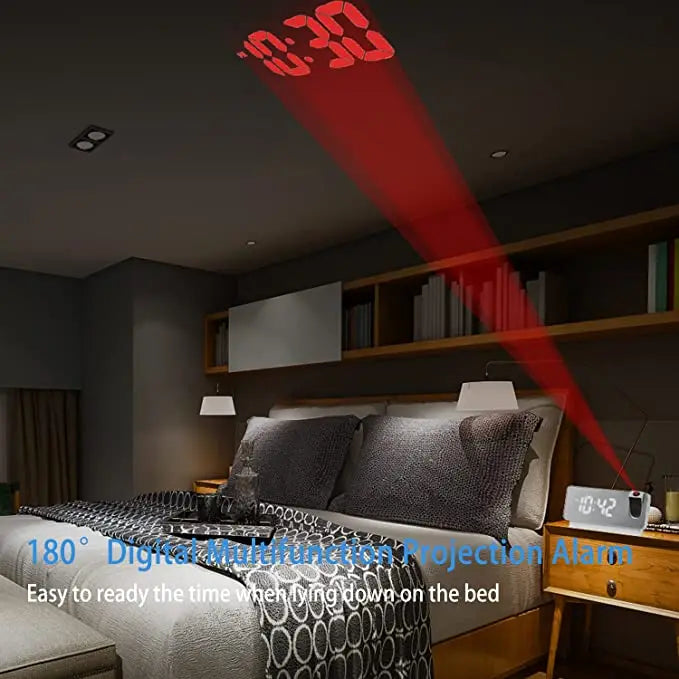 Digital LED Clock Radio with Mirror Finish Display