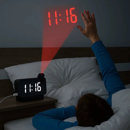 Digital LED Clock Radio with Mirror Finish Display