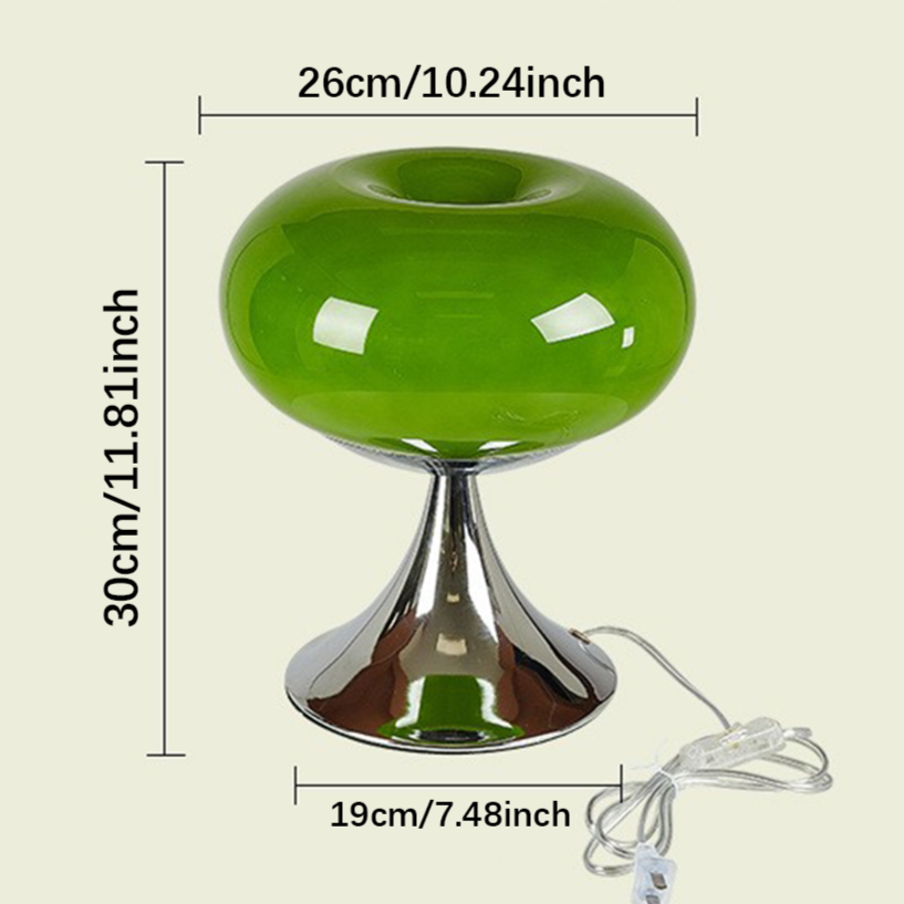 Vintage Glass Table Light with Warm Glow