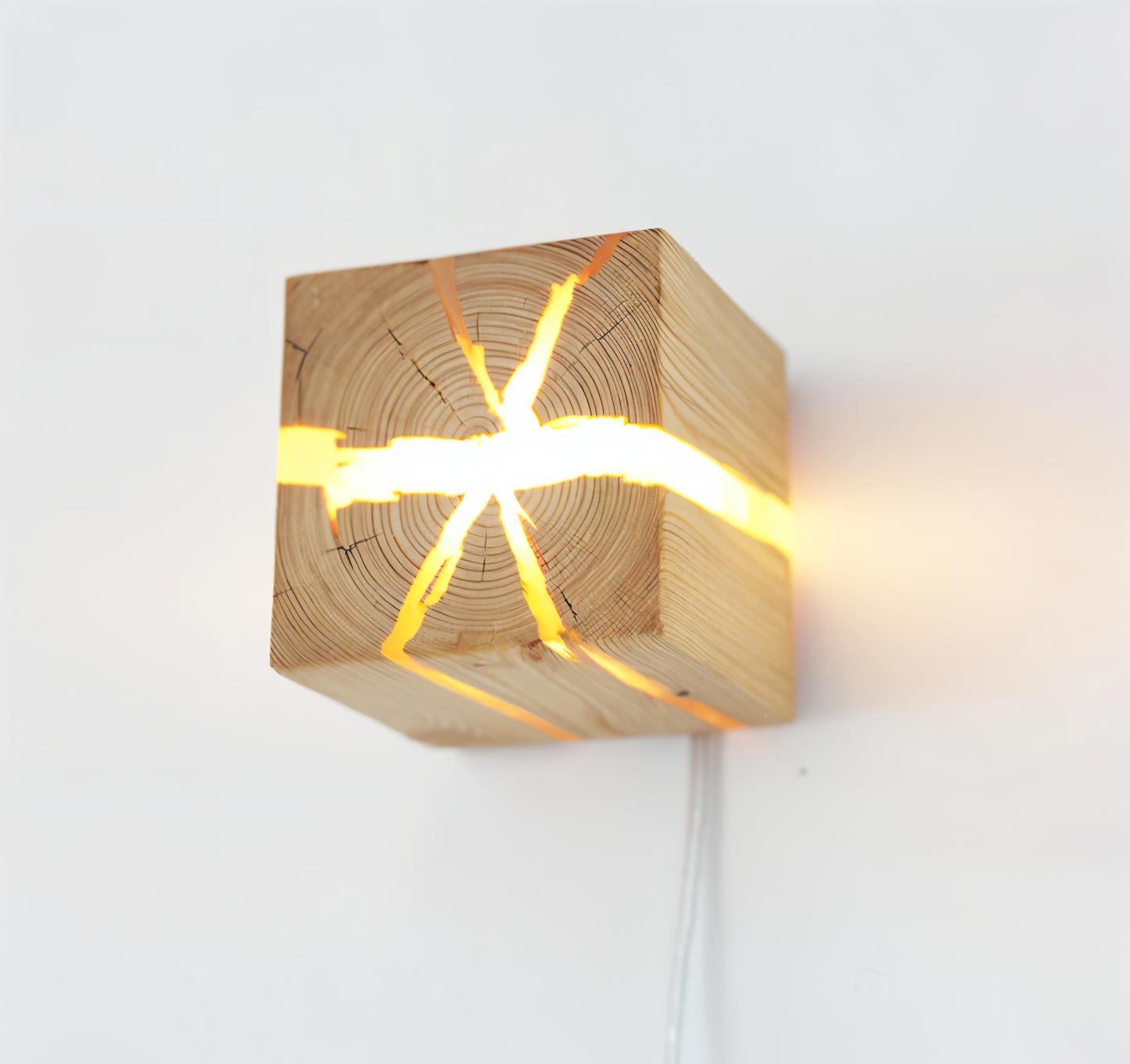 Unique Textured Wooden LED Wall Light