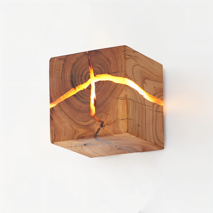 Unique Textured Wooden LED Wall Light