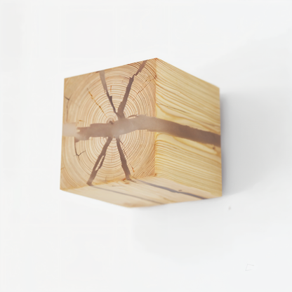 Unique Textured Wooden LED Wall Light