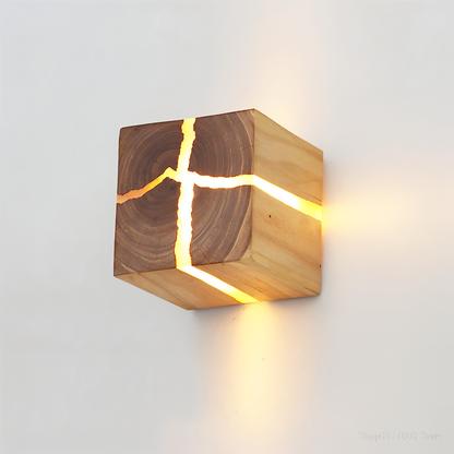 Unique Textured Wooden LED Wall Light - Fesara