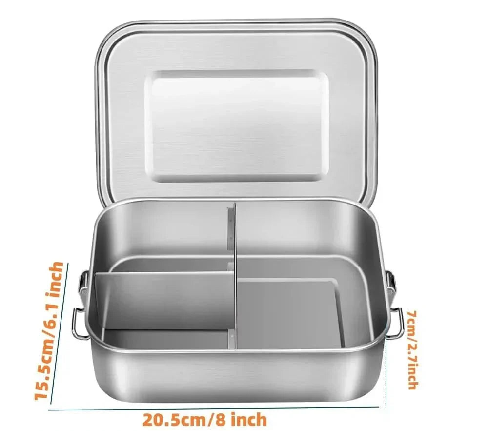 Insulated Bento Box 800ml - Spill Proof, 3 Compartment, Dishwasher Safe
