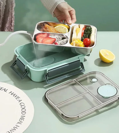 Insulated Stainless Steel Food Container with Utensils